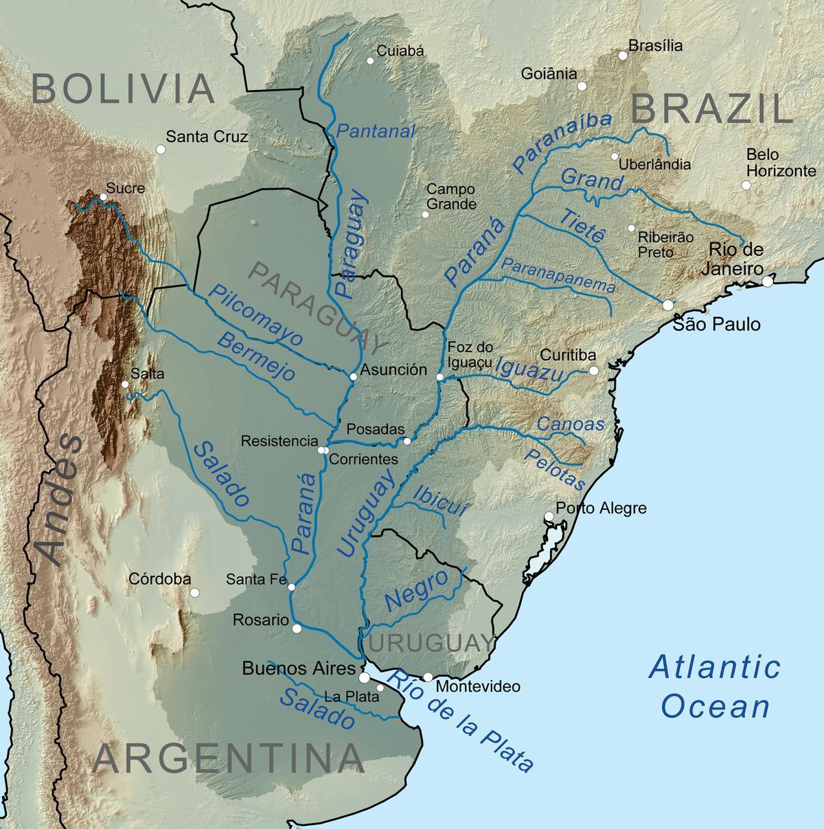 نقشه از رودخانه پاراگوئه