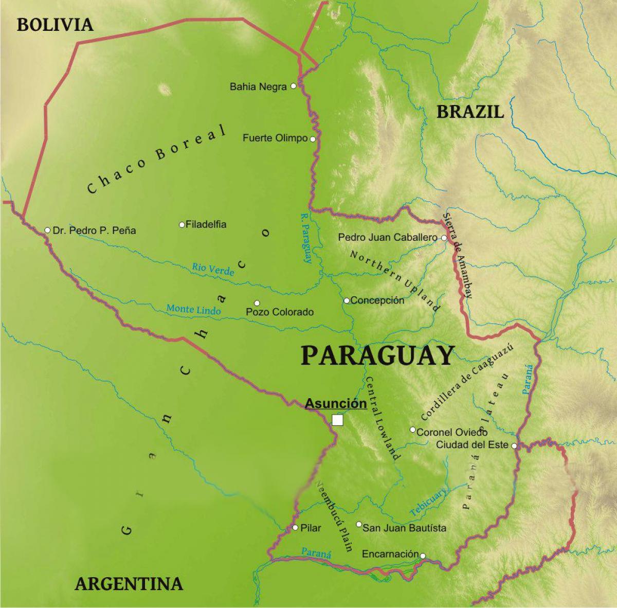 نقشه از پاراگوئه جغرافیا
