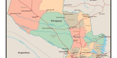 نقشه از پاراگوئه با شهرستانها